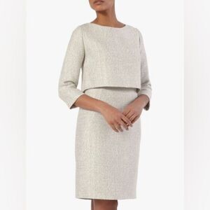 The Fold London Northcote Tweed Dress Winter White Size 10
